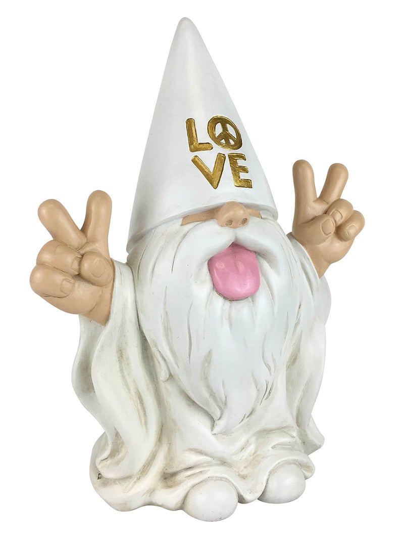 GlitZGlam Rocker Gnome 'George' Peace and Love - Brings Love to All and Your Fairy Garden - 10 Inches Tall - Image 2
